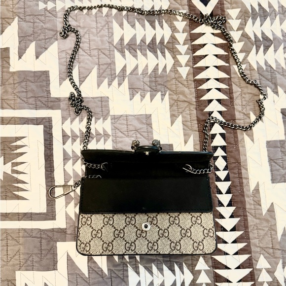 Cream and Black Crossbody Bag with Monogram - Picture 3 of 3